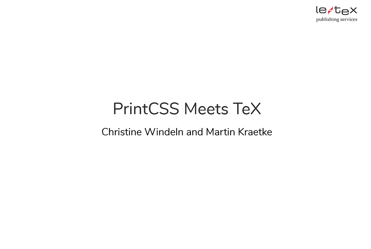 Slides PrintCSS Meets LaTeX